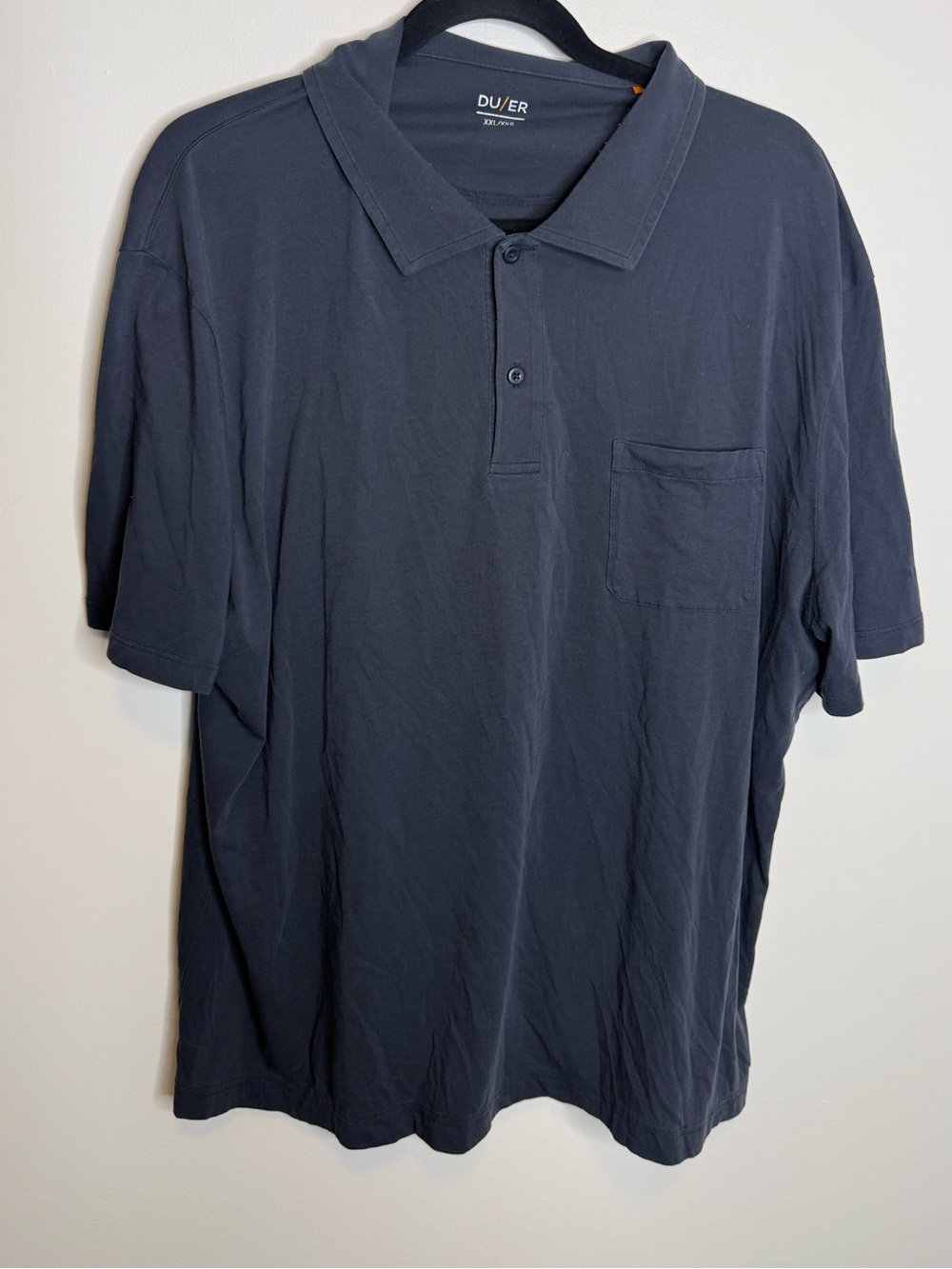 DU/ER Men's Slate Gray Polo with Chest Pocket size XL